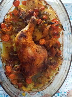 Una foto de Muslos de pollo al curry