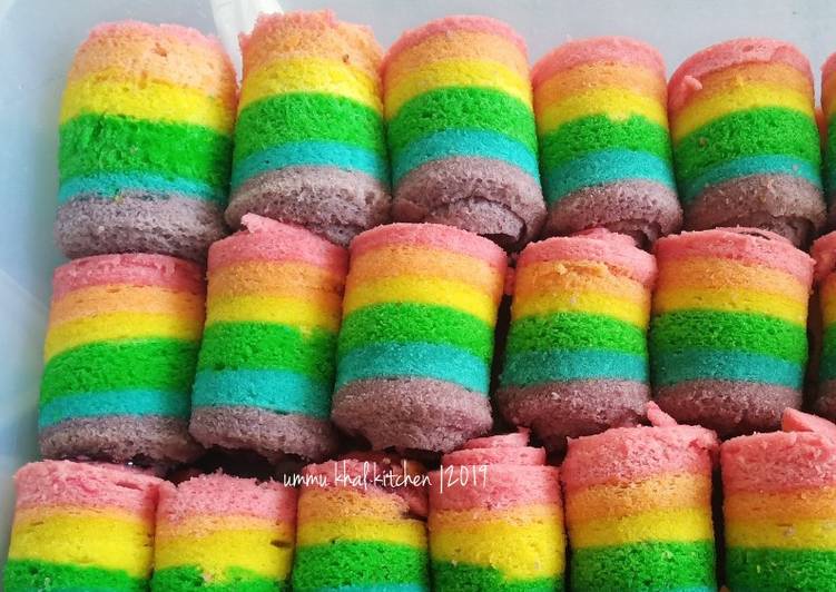 Mini Rainbow Roll Cake