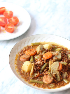 Una foto de Lentejas con verdura y chorizo
