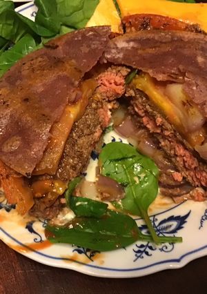 A picture of California Farm Classic Beefsteak Tomato Wagyu Cheeseburger.