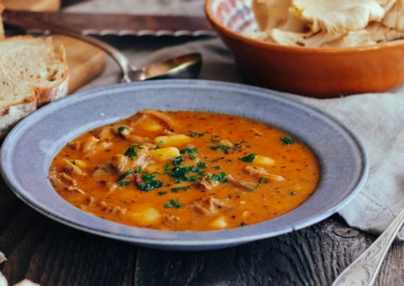 False "drzkova" soup from Oyster mushroom