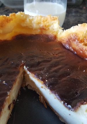 Una foto de Tarta de queso sin huevo al horno