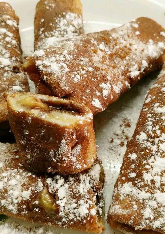 Una foto de Rollitos de plátano y chocolate