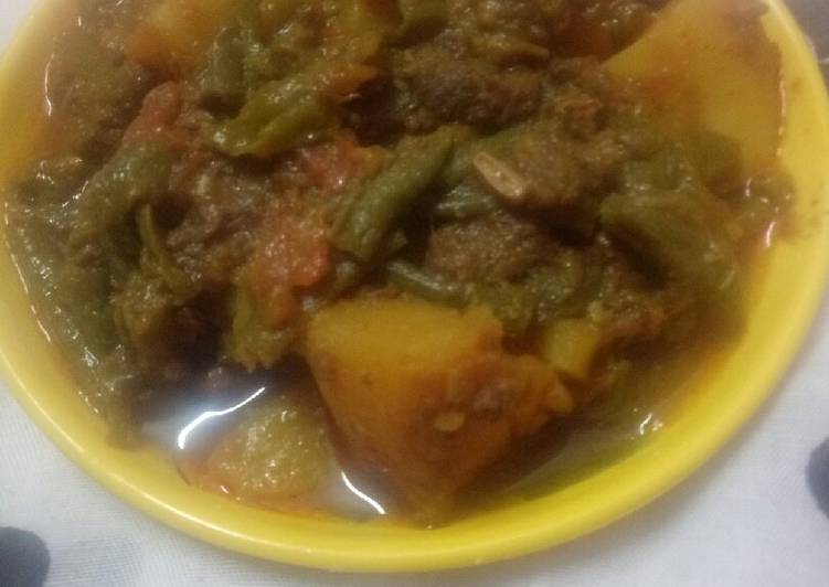 Long yard beans and Mince ki sabzi