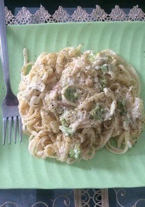 Foto resep Spagetti brokoli carbonara