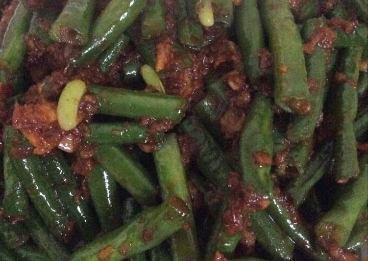 Resep Kacang panjang tumis sambal Ebi Anti Gagal