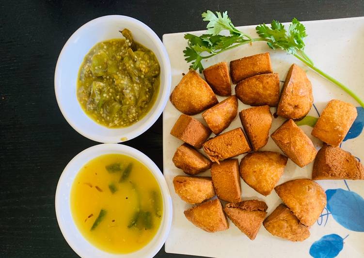 Daal Baati with Baigan Sabzi