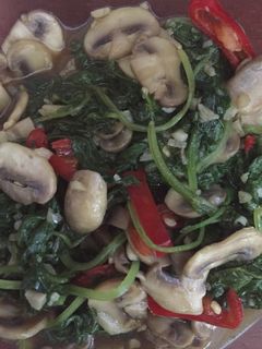 Foto resep Tumis bayam jamur