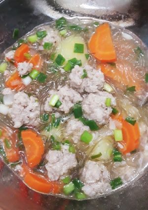 Hình của món Miến thịt băm rau củ.