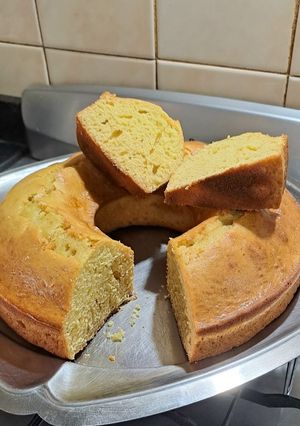 Una foto de Torta con postre en polvo de vainilla y sin manteca