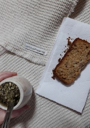 Una foto de BUDÍN DE MANZANA🍎⚡