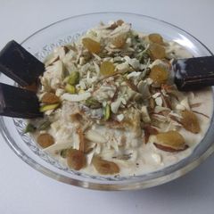 A picture of Kesari bread shahi tukde.