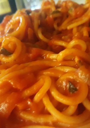 Una foto de Spaguettis con sofrito de verduras