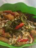 Tumis tahu kangkung cabe merah