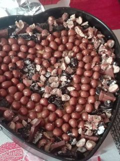 Una foto de Tarta de flan y turrón