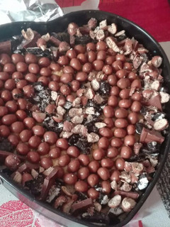 Una foto de Tarta de flan y turrón