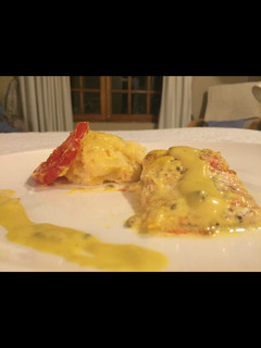 Una foto de Salmón a la mostaza