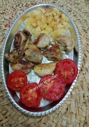 عکسی از دستور قورمه مرغ و سیب زمینی