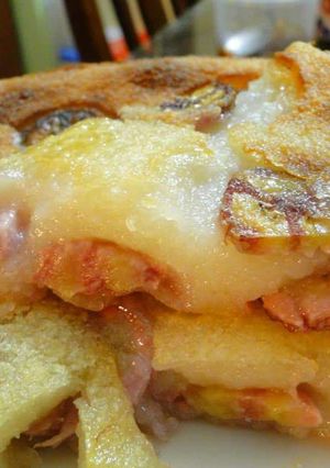 Hình của món Baked banana tapioca cake - bánh chuối khoai mì nướng.