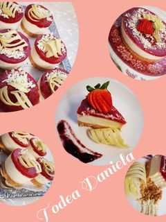 O poză a rețetei Cheesecake și mini cheesecake.