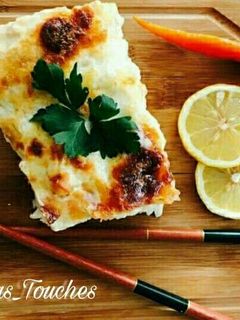 صورة لوصفة معكرونة بالدجاج وصلصة البشاميل