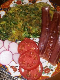 Una foto de Omelette de espinaca