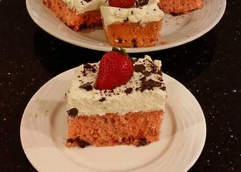 Ready to Serve Fresh Strawberry Chip Cake with Lemon Cream Frosting Delicious Nutritious