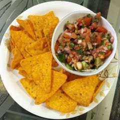Nachos with Mexican Salsa A picture of Nachos with Mexican Salsa.