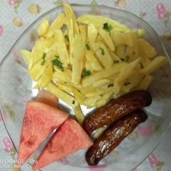 A picture of Chips and sausage#4weekschallenge.