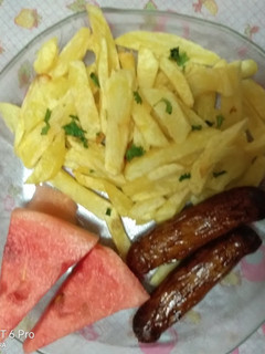A picture of Chips and sausage#4weekschallenge.
