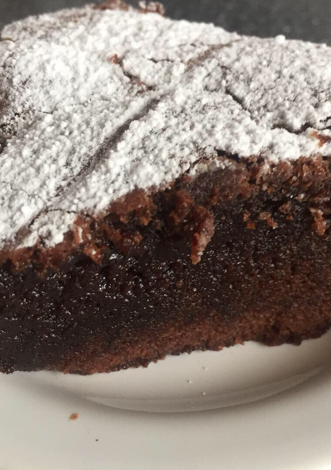 Una foto de Brownie con cacao