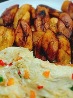 A picture of Fried plantain and egg.