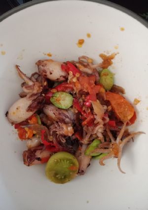 Foto resep Tumis cumi pete pedas