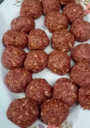 A picture of Mutton kofta preparation 💝💝.
