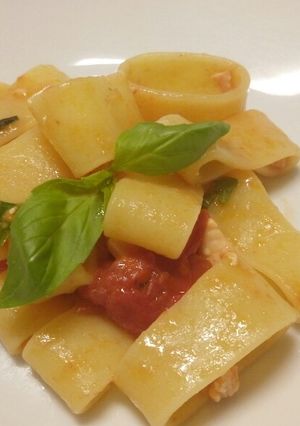 A picture of Calamarata al salmone.