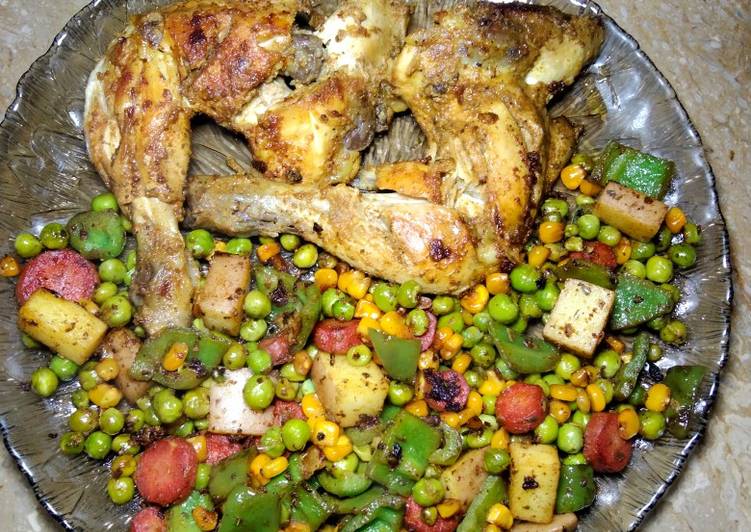 Easiest Way to Make Homemade Chicken Tikka with mix veggies