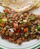 Ensalada de lentejones con confeti de vegetales