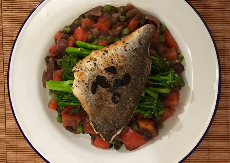 Recipe of Ultimate Japanese inspired sea bream on a bed of wasabi adzuki beans 🇯🇵