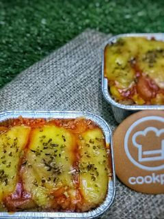 Foto resep Spicy cheesy bolognaise baked rice