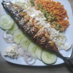 A picture of Grilled mackerel (Titus) fish.