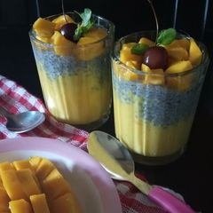 A picture of Mango Chia seeds smoothie.