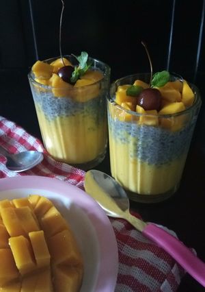 A picture of Mango Chia seeds smoothie.