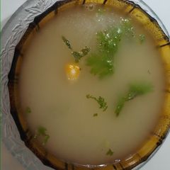 A picture of Paneer whey/ stalk soup.