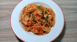 Hình ảnh món Mì Spaghetti xiên tôm sốt cà chua
