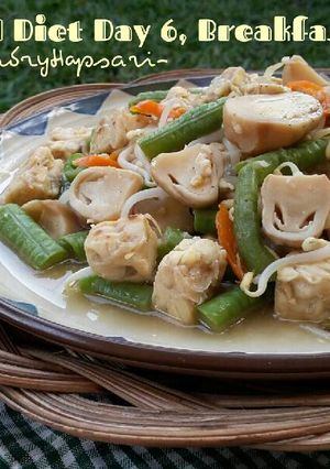 Foto resep Menu Diet GM hari ke 6, Tumis tempe sayuran jamur (sarapan)
