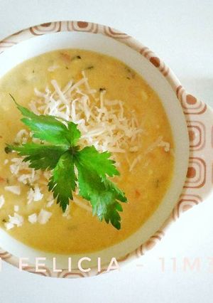 Foto resep MPASI 11m : Cream Sup Jagung + Ayam Kampung