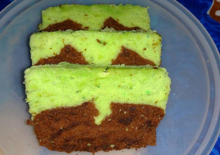 Resep Brownies Coklat Pandan Ketela yang enak