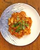 Fregola sarda with prawns, squid, scallops, blue eye cod and light tomato sauce