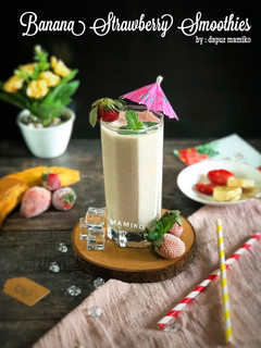Foto resep Banana Strawberry smoothies