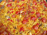 Arroz meloso con calabaza y marisco